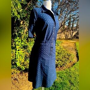 LANDS ‘ END Navy Blue Women's Dress PLUS SIZE 18